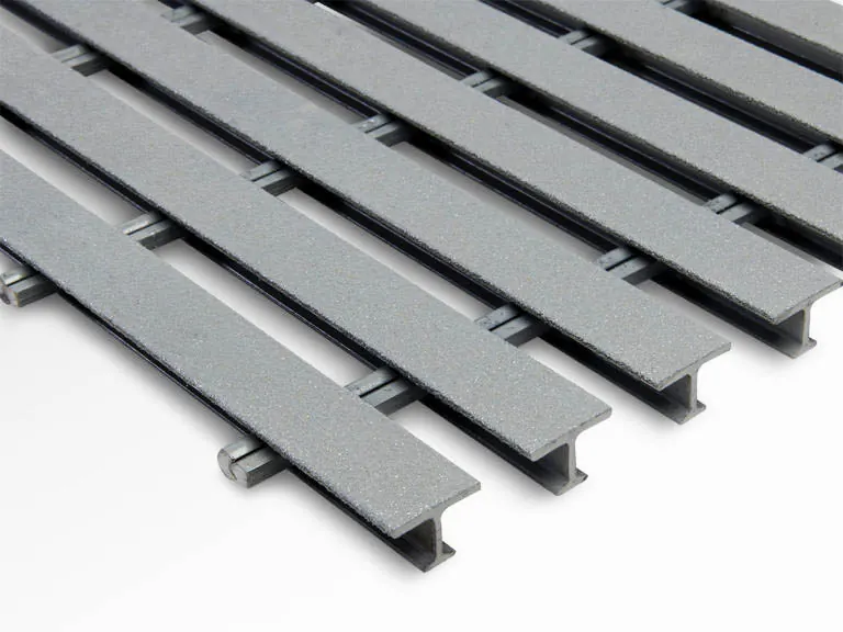 Fiberglass grating dark grey open mesh panel