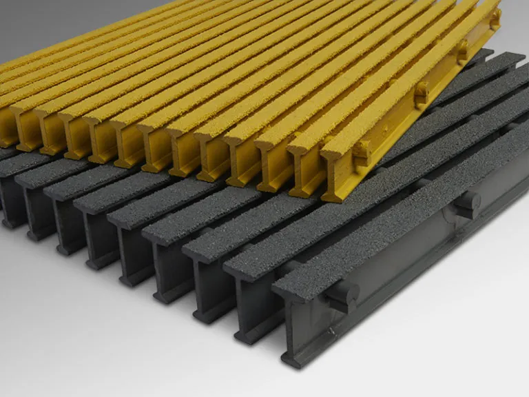 Pultruded fiberglass grating I-bar profile yellow